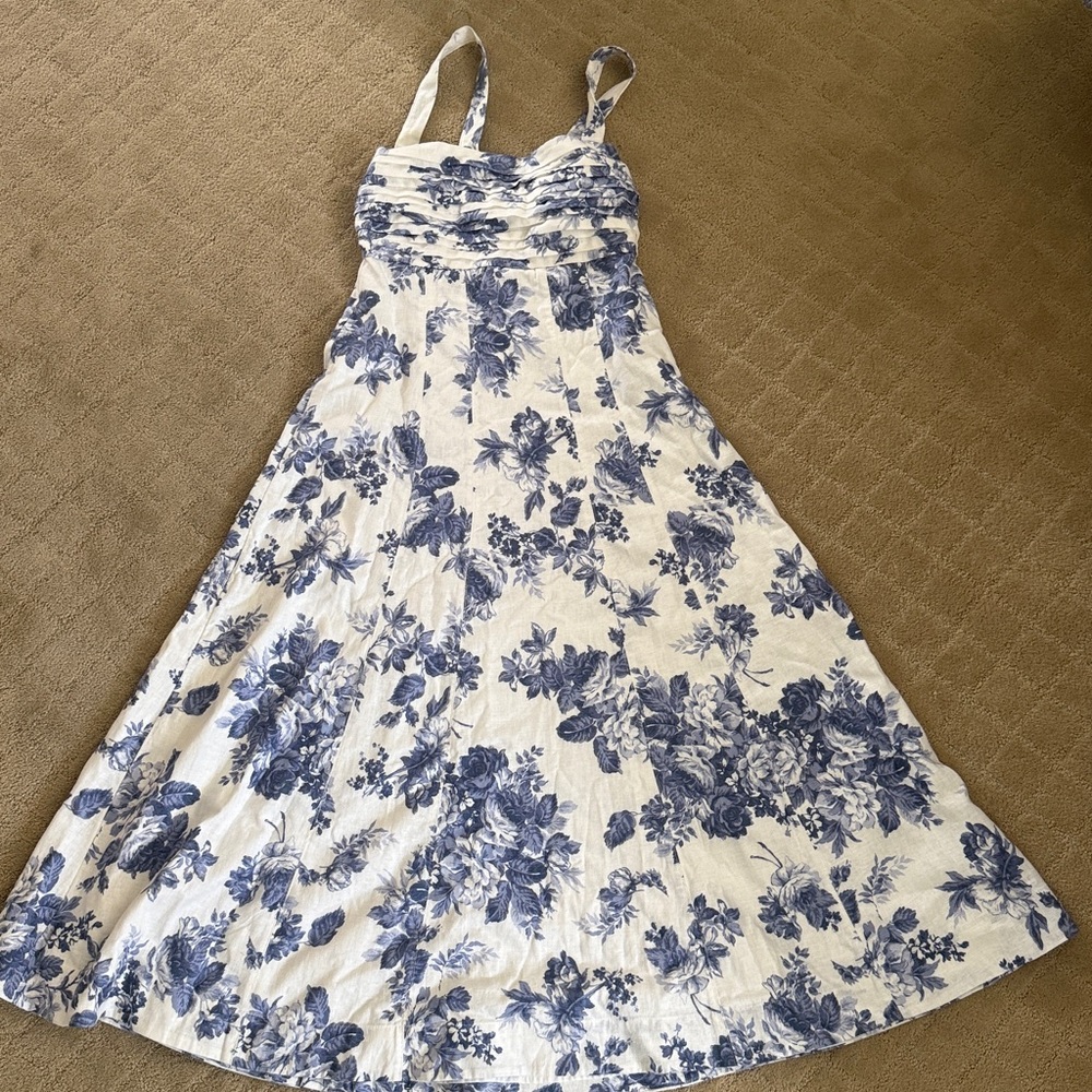 Floral Blue and White Dress